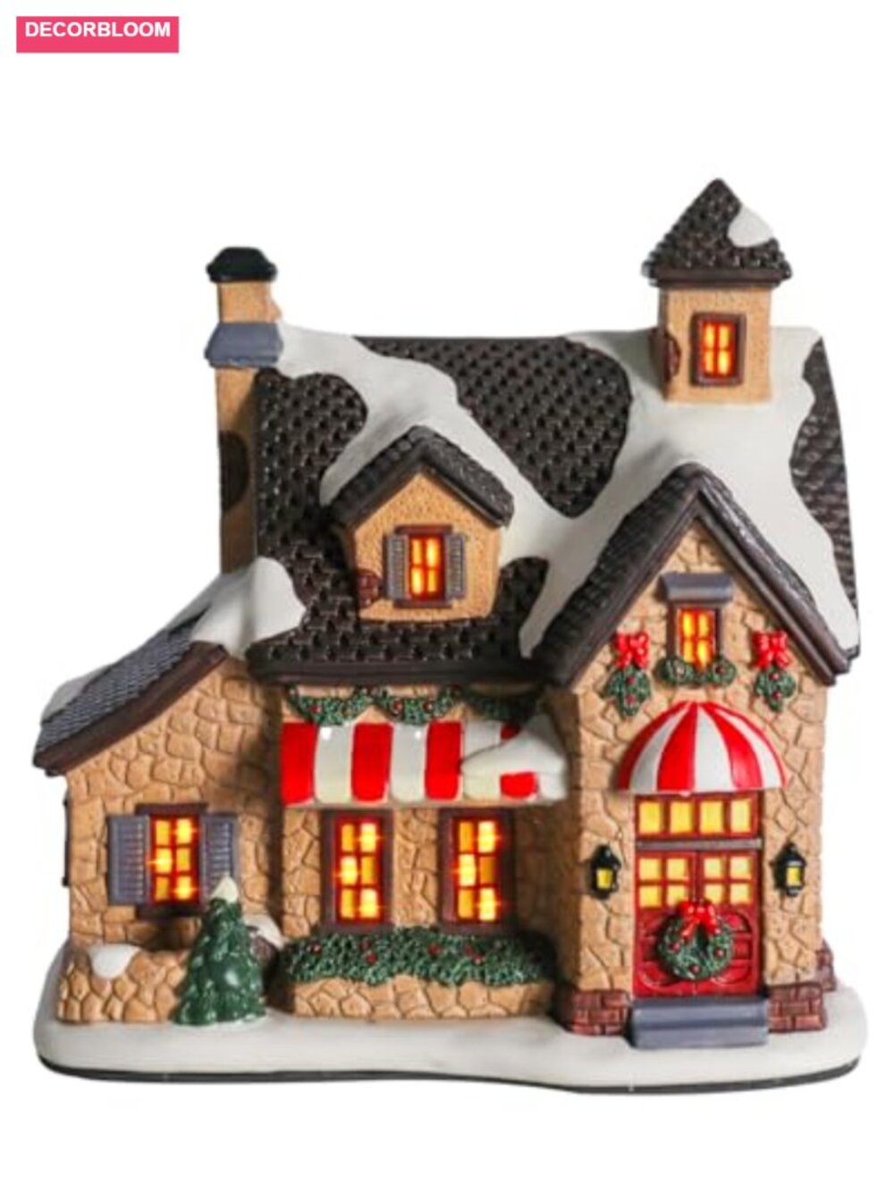 Lighted Ceramic Christmas Village Cottage House Tabletop Holiday Decor
